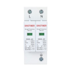 Descarcator de supratensiune AC SINOTIMER OBS-40, Tip 2, 385V, 40kA, 2 poli (L+N)